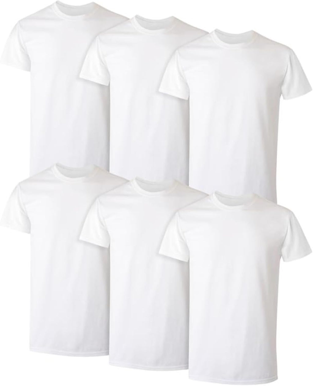 Men's Pure Cotton Crew Neck Moisture-Wicking Undershirt/T-Shirt — Multipack