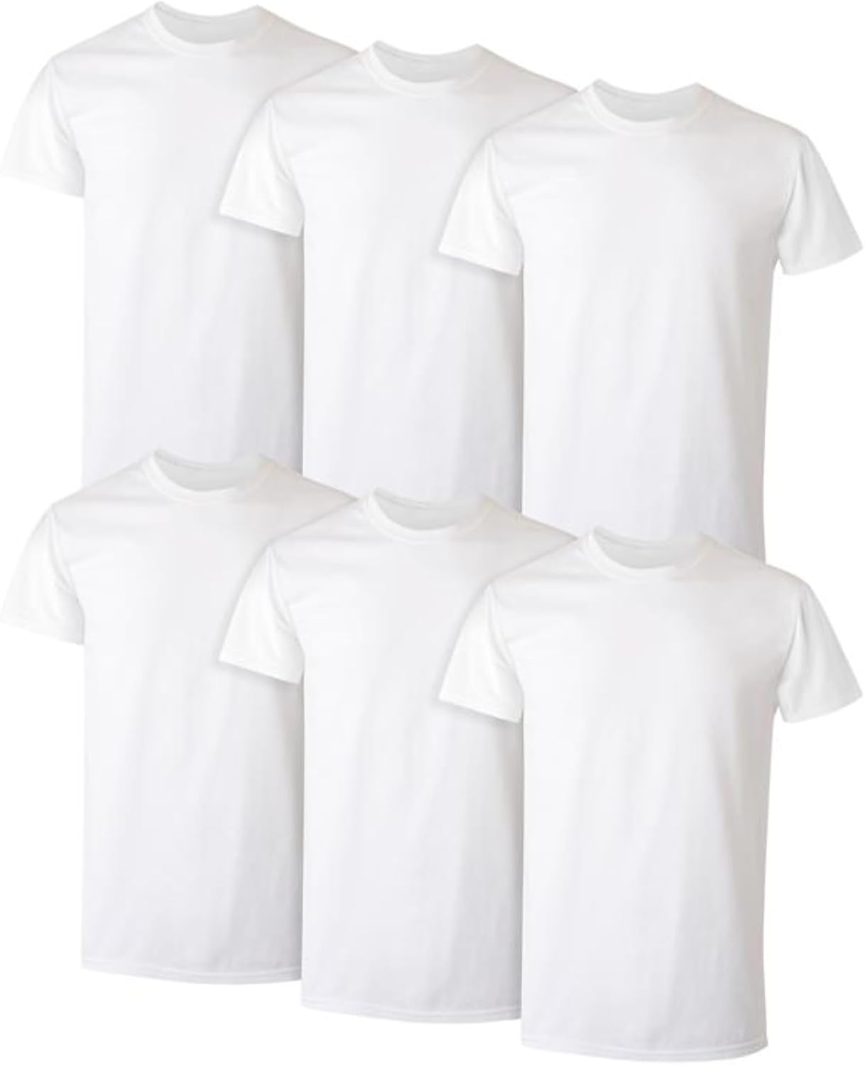 Men's Pure Cotton Crew Neck Moisture-Wicking Undershirt/T-Shirt — Multipack