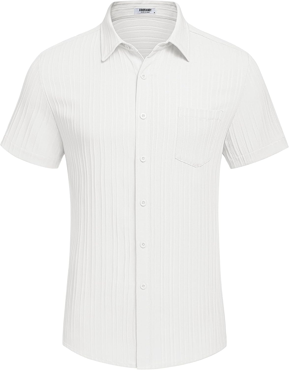 Men's Summer Short-Sleeve Linen Shirt – Stylish Casual Beach Shirt with Button-Down Collar
