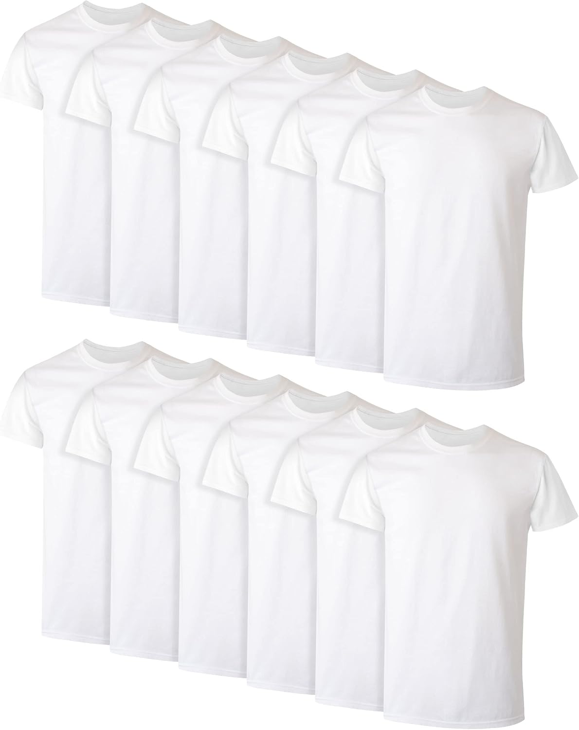 Men's Pure Cotton Crew Neck Moisture-Wicking Undershirt/T-Shirt — Multipack