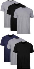 Men's Pure Cotton Crew Neck Moisture-Wicking Undershirt/T-Shirt — Multipack