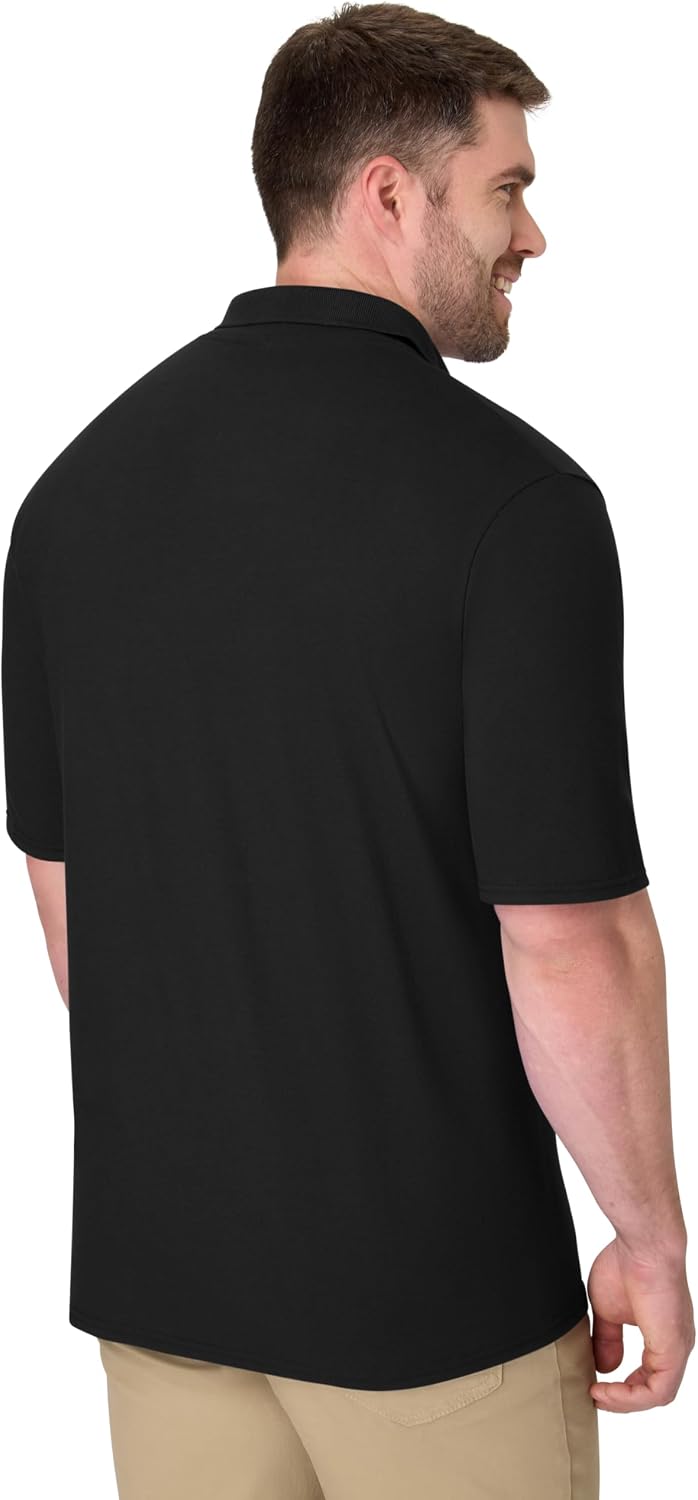 Men's Short-Sleeve Piqué Polo Shirt, 3-button design, medium weight.