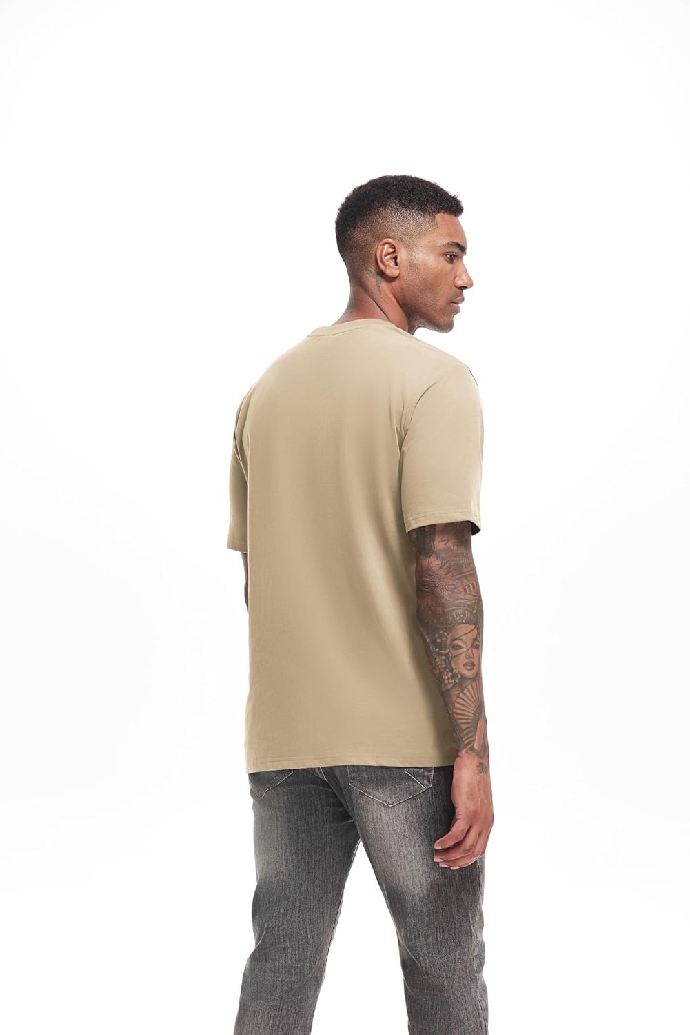 Men's Heavy Weight Crew Neck T-Shirt Mens Premium Cotton Tee