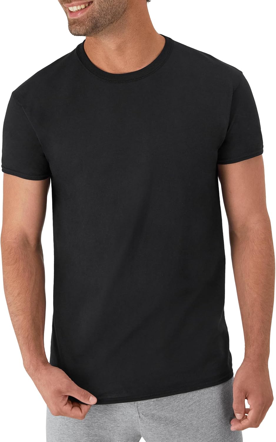 Men's Pure Cotton Crew Neck Moisture-Wicking Undershirt/T-Shirt — Multipack