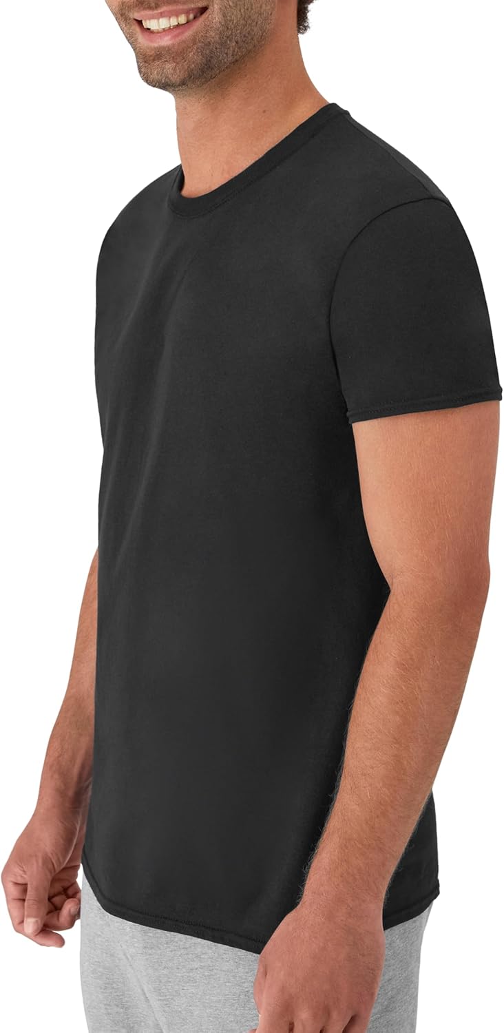 Men's Pure Cotton Crew Neck Moisture-Wicking Undershirt/T-Shirt — Multipack