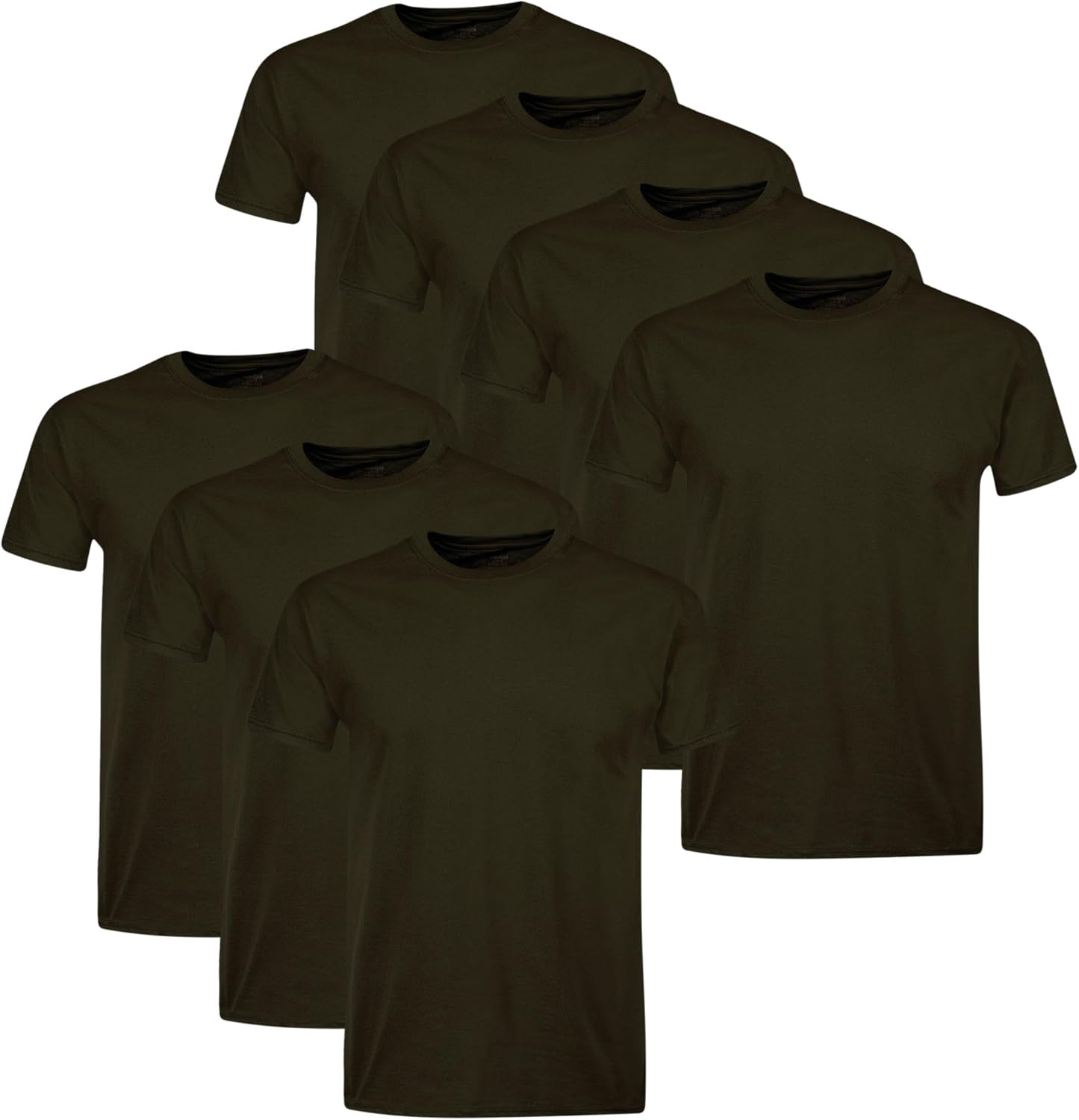 Men's Pure Cotton Crew Neck Moisture-Wicking Undershirt/T-Shirt — Multipack