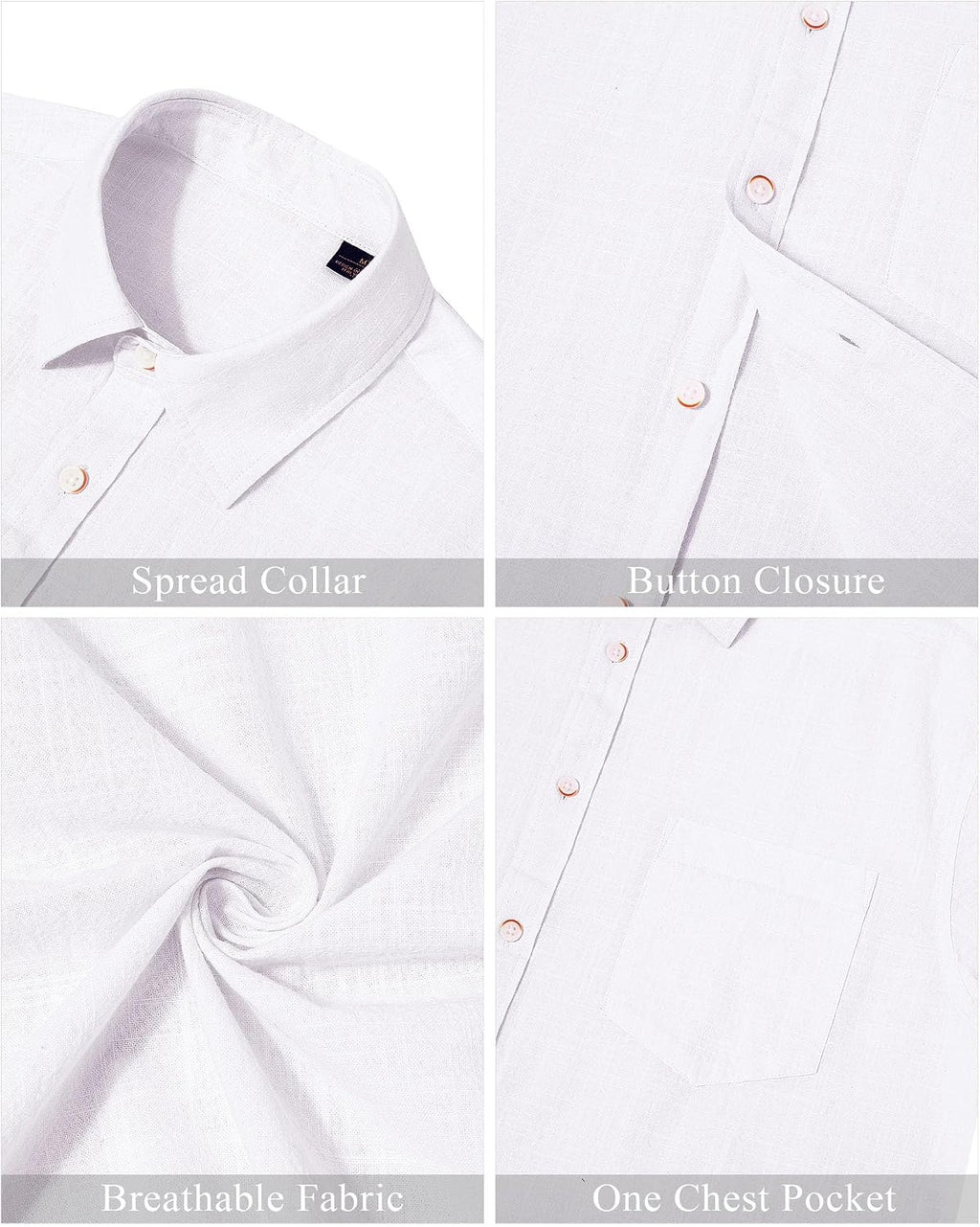 Men's Long-Sleeve Cotton-Linen Shirt – Casual Button-Down Shirt, Summer Beach Top (with Pocket)