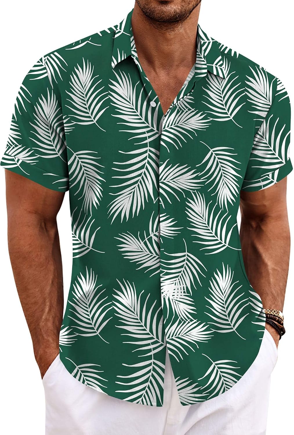 Men's Linen Wedding Shirt – Short-Sleeve, Button-Down, Casual Style, Loose Fit