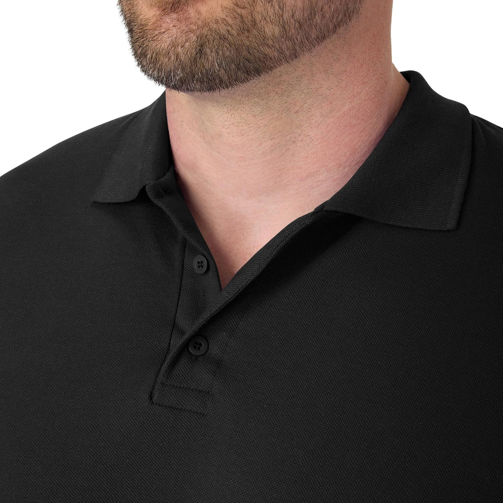 Men's Short-Sleeve Piqué Polo Shirt, 3-button design, medium weight.